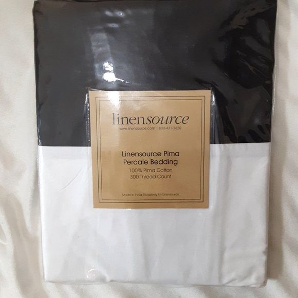 NWT linensource black bed skirt twin 15" drop pima percale  100% pima cotton - Picture 2 of 2